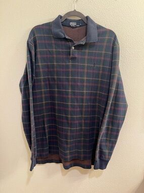 Vintage Ralph Lauren Polo Shirt Men Large Blue Polo
